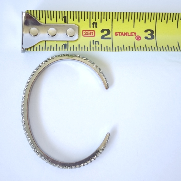 Silver open bangle bling shinny scrystal - Picture 8 of 8